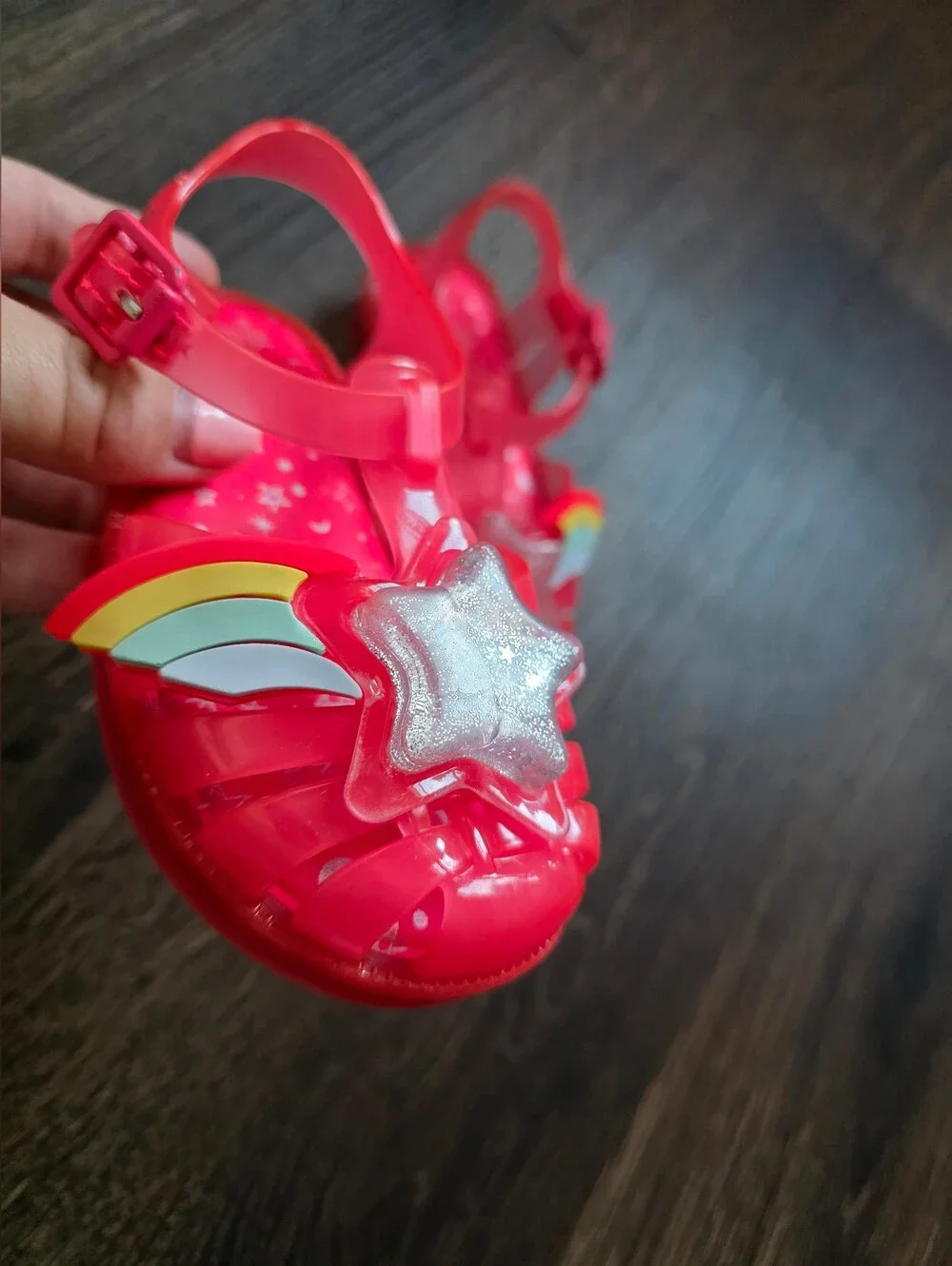 Mini Melissa Possession II pink rainbow & star jelly sandals